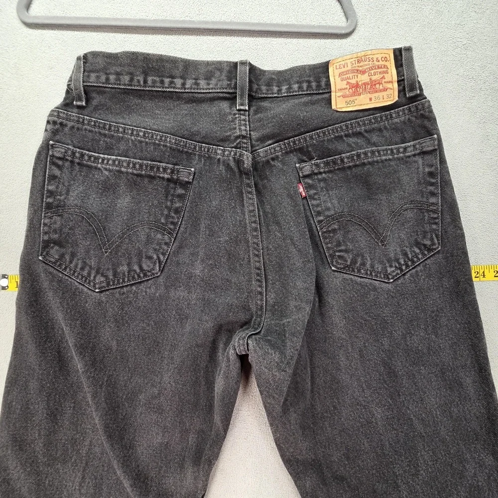 Levis‎ 505 Jeans Mens Black Regular Straight Zip Fly Fits 32x30